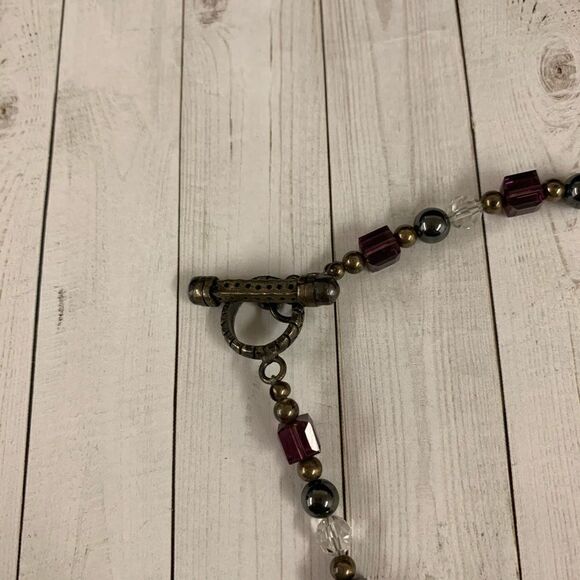 Crystal and Metal Bead Necklace - Picture 3 of 3